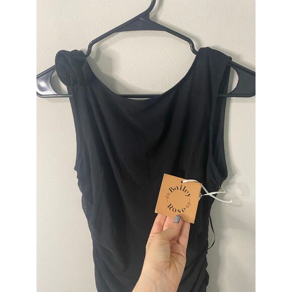 New Bailey Rose Mesh Mini Ruffle Lace Dress Size Medium - Picture 2 of 4